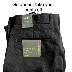 🔥! Covington NWT Charcoal Grey Poly/Ray/Wool Blend Dress Pants 34x29